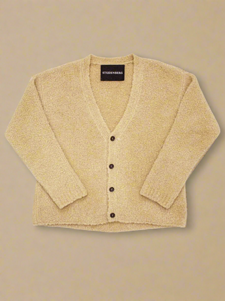 Slub Bouclé Camel Cardigan