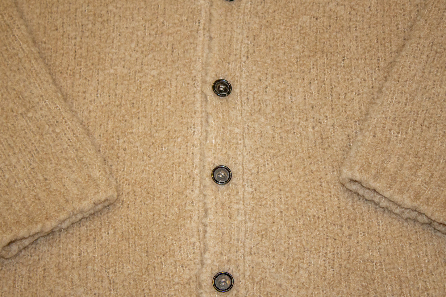 Slub Bouclé Camel Cardigan