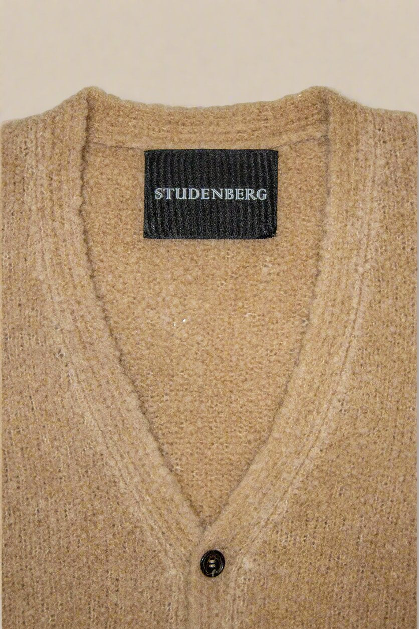 Slub Bouclé Camel Cardigan