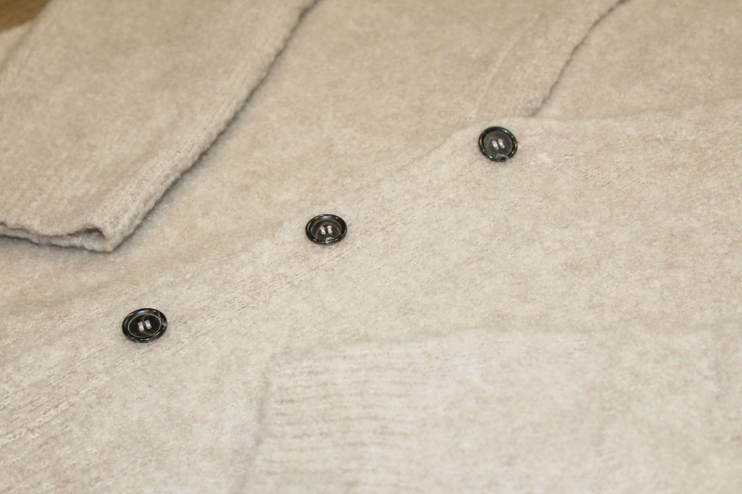 Slub Bouclé Cashmere Cardigan in Beige