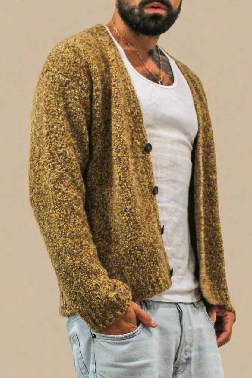 Speckled Bouclé Cashmere Cardigan