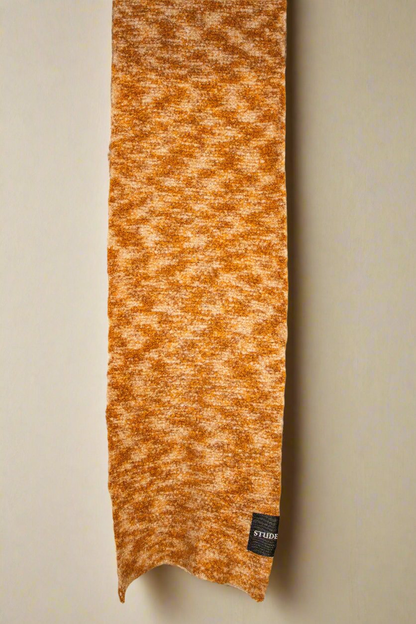 Clouded Bouclé Cashmere Scarf in Turmeric