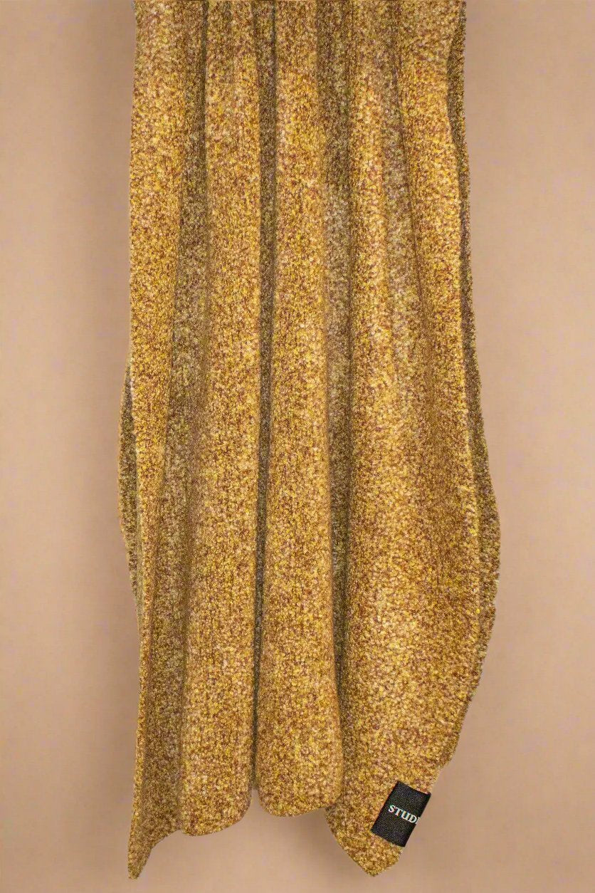 Speckled Bouclé Cashmere Blanket in Mustard